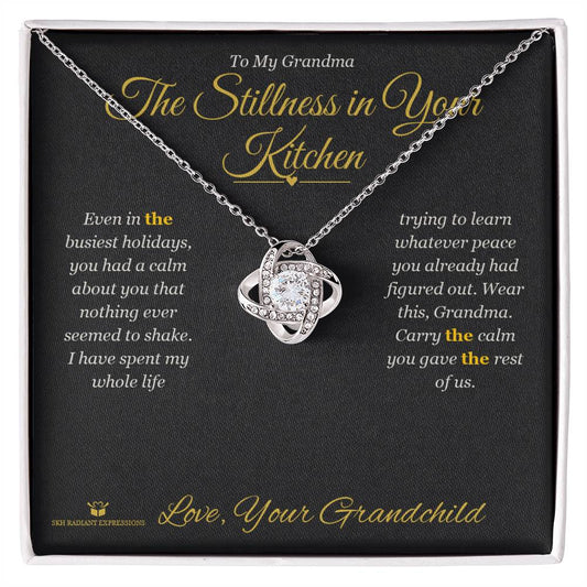The Stillness in Your Kitchen - Love Knot Necklace for Grandmother - personalized keepsake gift from SKH Radiant Expressions
