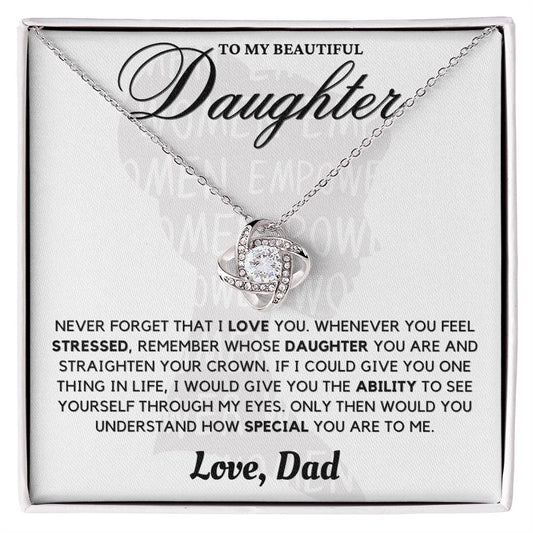 A Father's Love: Empowering Words for His Daughter - Love Knot Necklace