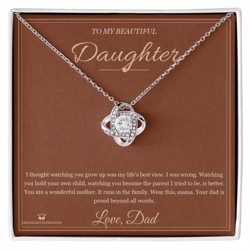 Watching You Become a Mother - Love Knot Necklace for Daughter