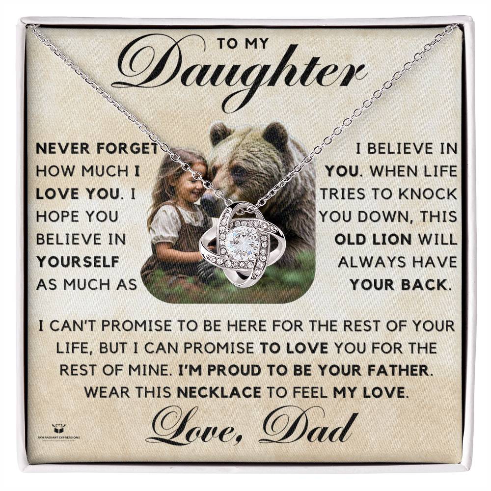 To My Daughter - Proud to Be Your Father - Love Knot Necklace