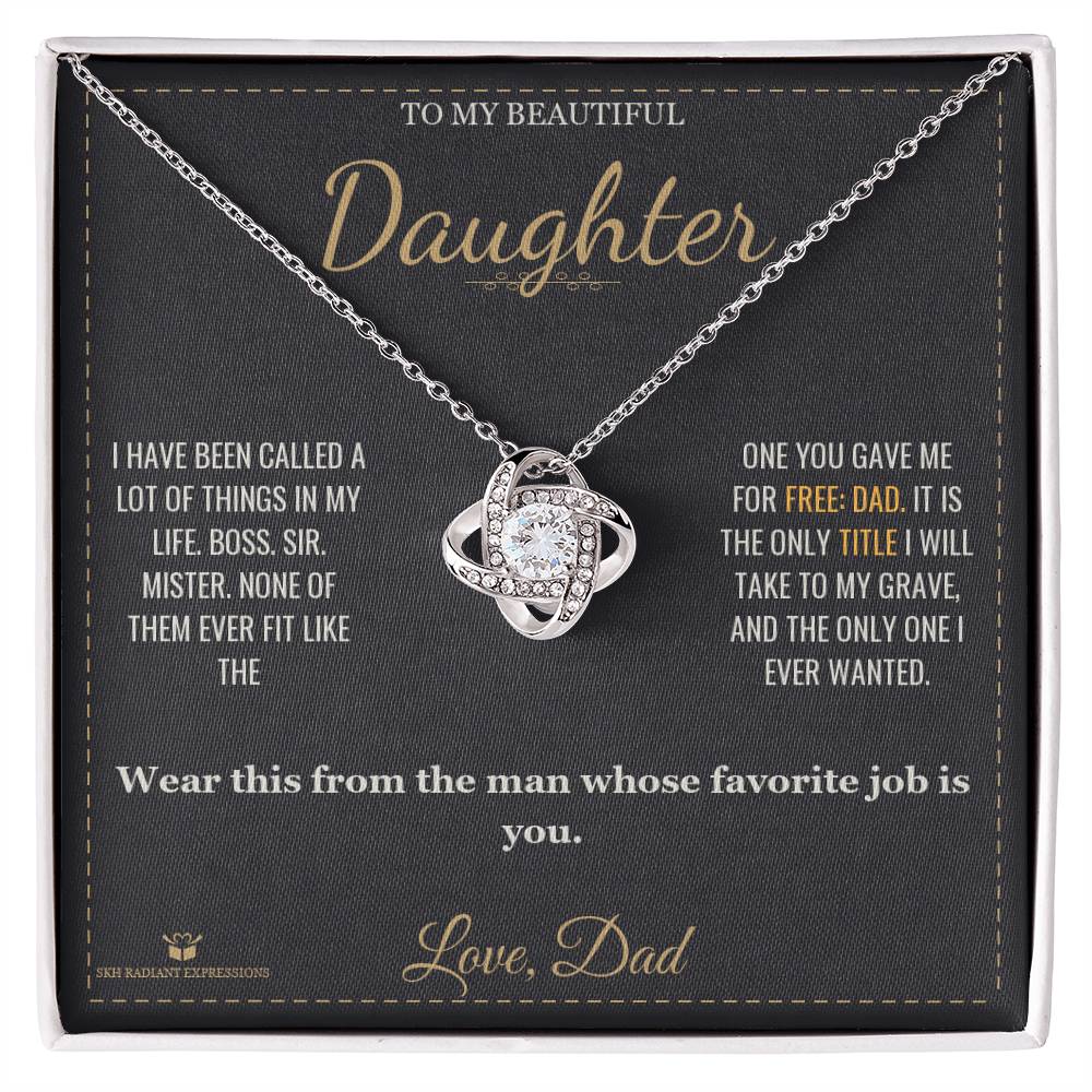 My Favorite Title - Love Knot Necklace for Daughter