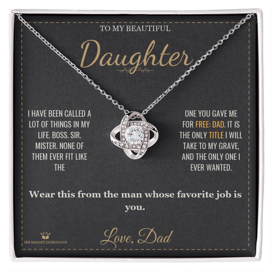 My Favorite Title - Love Knot Necklace for Daughter - personalized keepsake gift from SKH Radiant Expressions