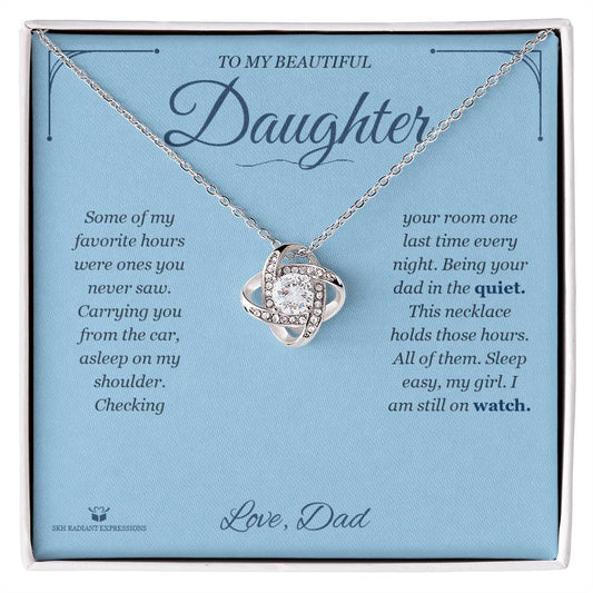 While You Were Sleeping - Love Knot Necklace for Daughter - personalized keepsake gift from SKH Radiant Expressions