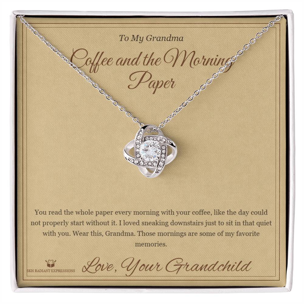 Coffee and the Morning Paper - Love Knot Necklace for Grandmother