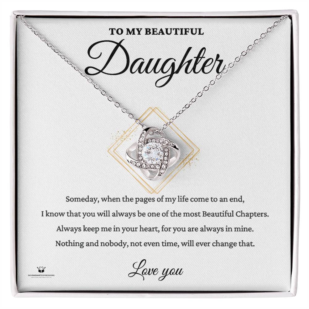 Eternal Love: A Letter to My Daughter - Love Knot Necklace