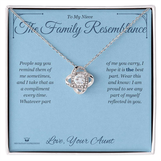 The Family Resemblance - Love Knot Necklace for Niece - personalized keepsake gift from SKH Radiant Expressions