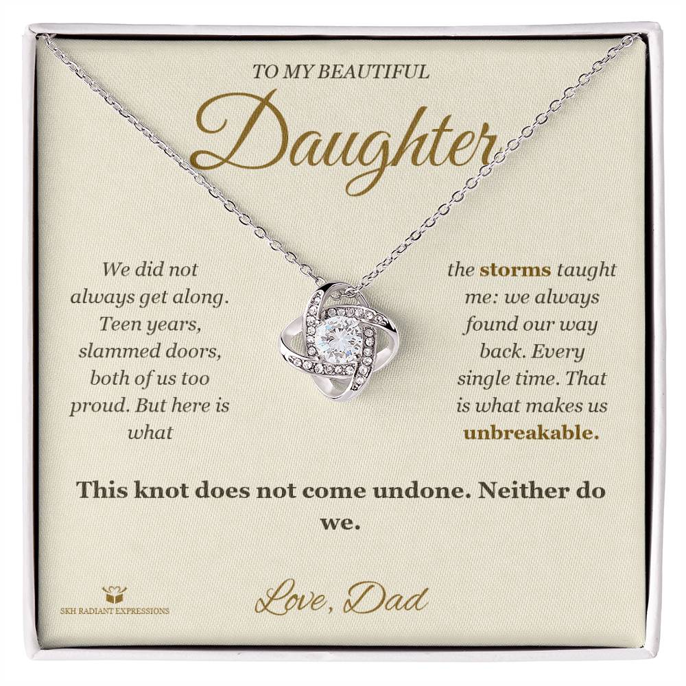 Through the Storms - Love Knot Necklace for Daughter