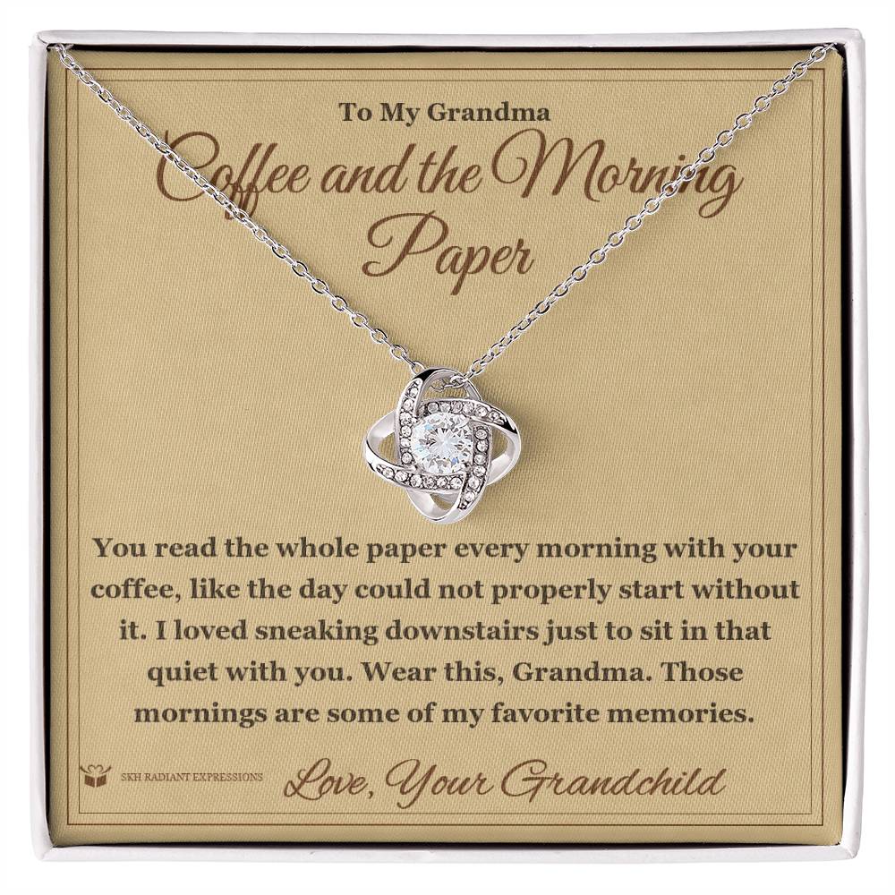 Coffee and the Morning Paper - Love Knot Necklace for Grandmother