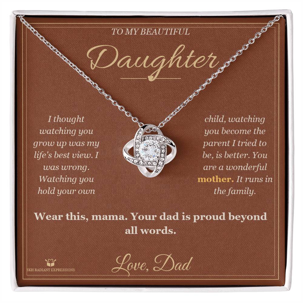 Watching You Become a Mother - Love Knot Necklace for Daughter