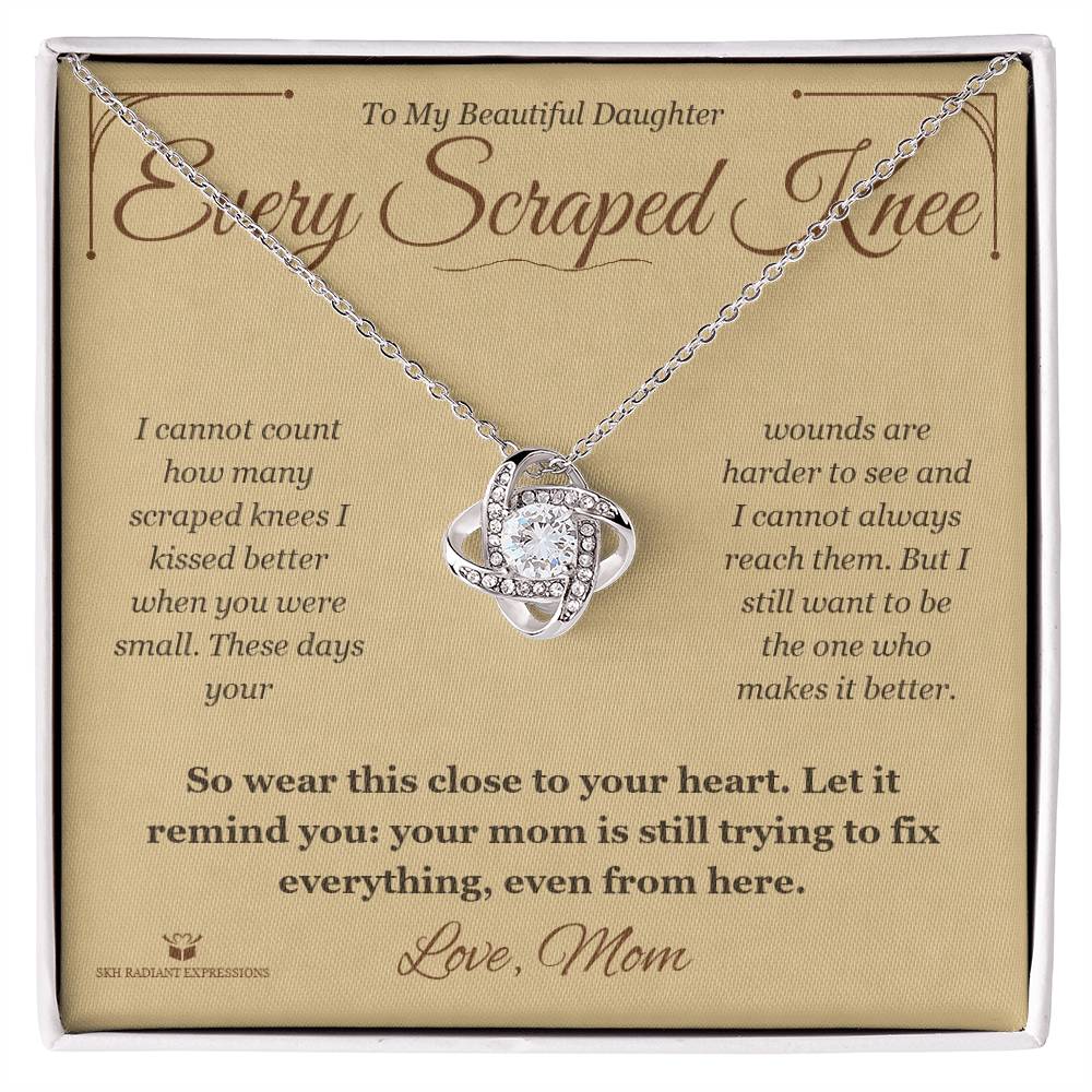 Every Scraped Knee - Love Knot Necklace for Daughter - personalized keepsake gift from SKH Radiant Expressions