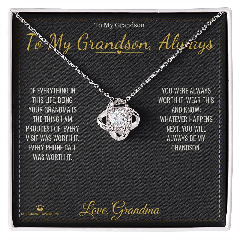 To My Grandson, Always - Love Knot Necklace for Grandson - personalized keepsake gift from SKH Radiant Expressions