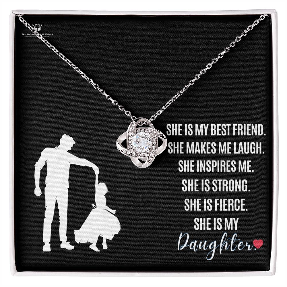 My Daughter: A Source of Joy and Strength - From Dad - Love Knot Necklace