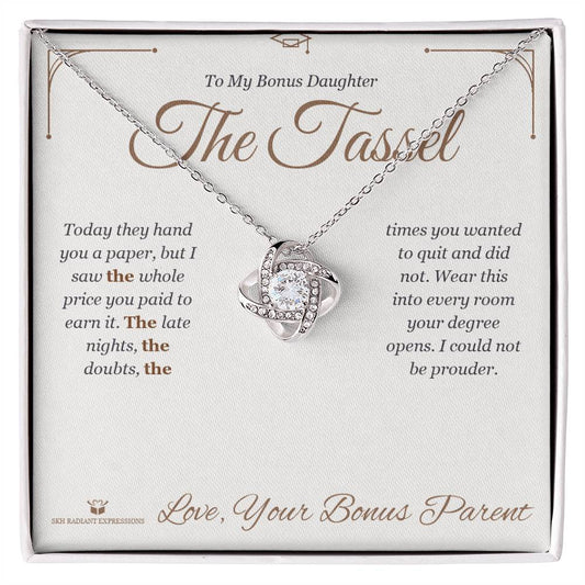 The Tassel - Love Knot Necklace for Stepdaughter - personalized keepsake gift from SKH Radiant Expressions