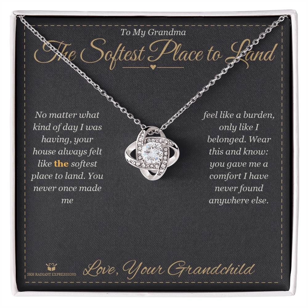 The Softest Place to Land - Love Knot Necklace for Grandmother - personalized keepsake gift from SKH Radiant Expressions
