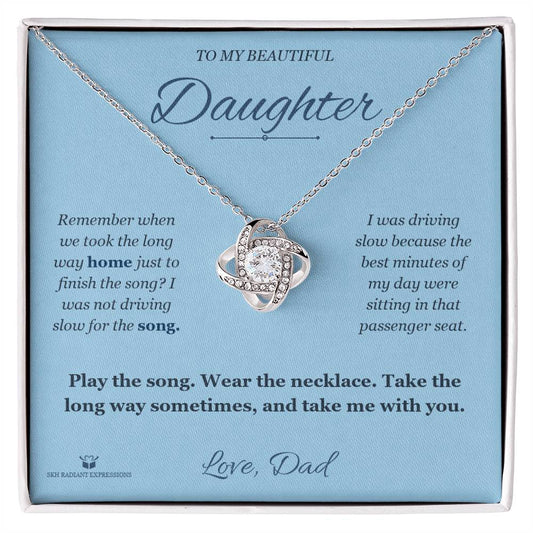 The Long Way Home - Love Knot Necklace for Daughter - personalized keepsake gift from SKH Radiant Expressions