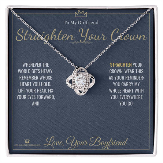 Straighten Your Crown - Love Knot Necklace for Girlfriend - personalized keepsake gift from SKH Radiant Expressions