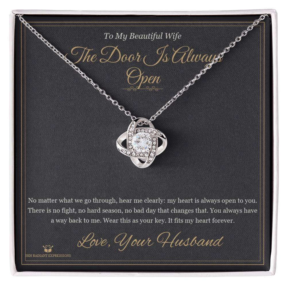 The Door Is Always Open - Love Knot Necklace for Wife