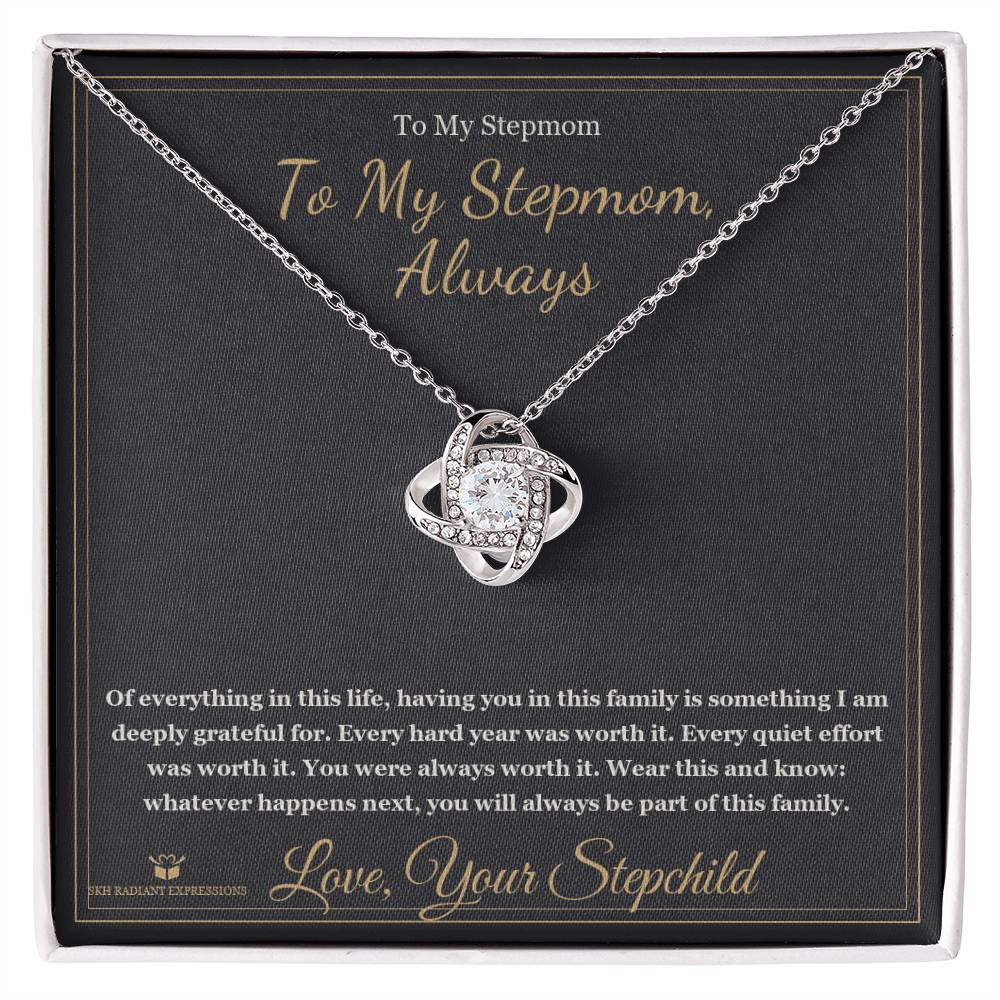 To My Stepmom, Always - Love Knot Necklace for Stepmom