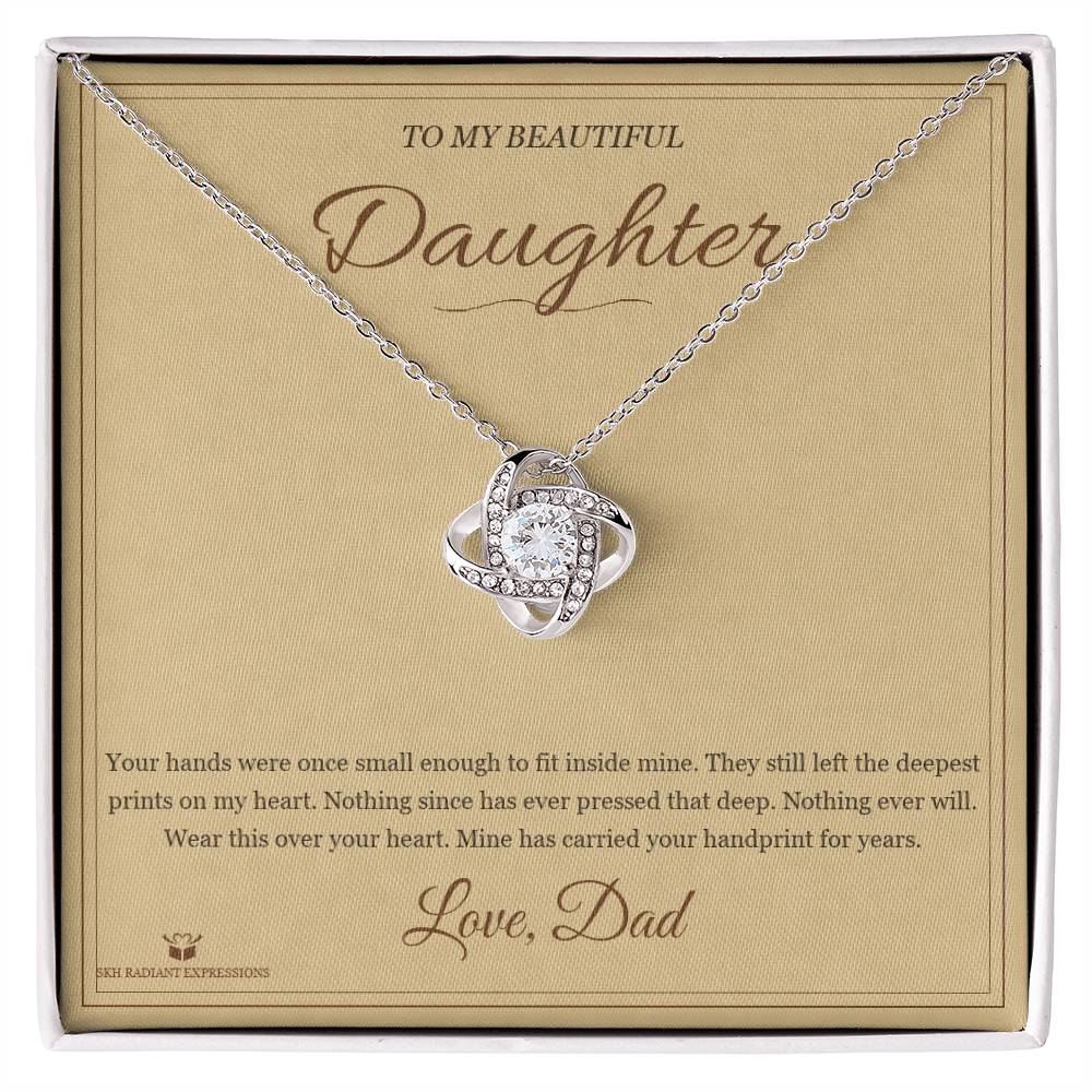 Small Hands, Deep Prints - Love Knot Necklace for Daughter
