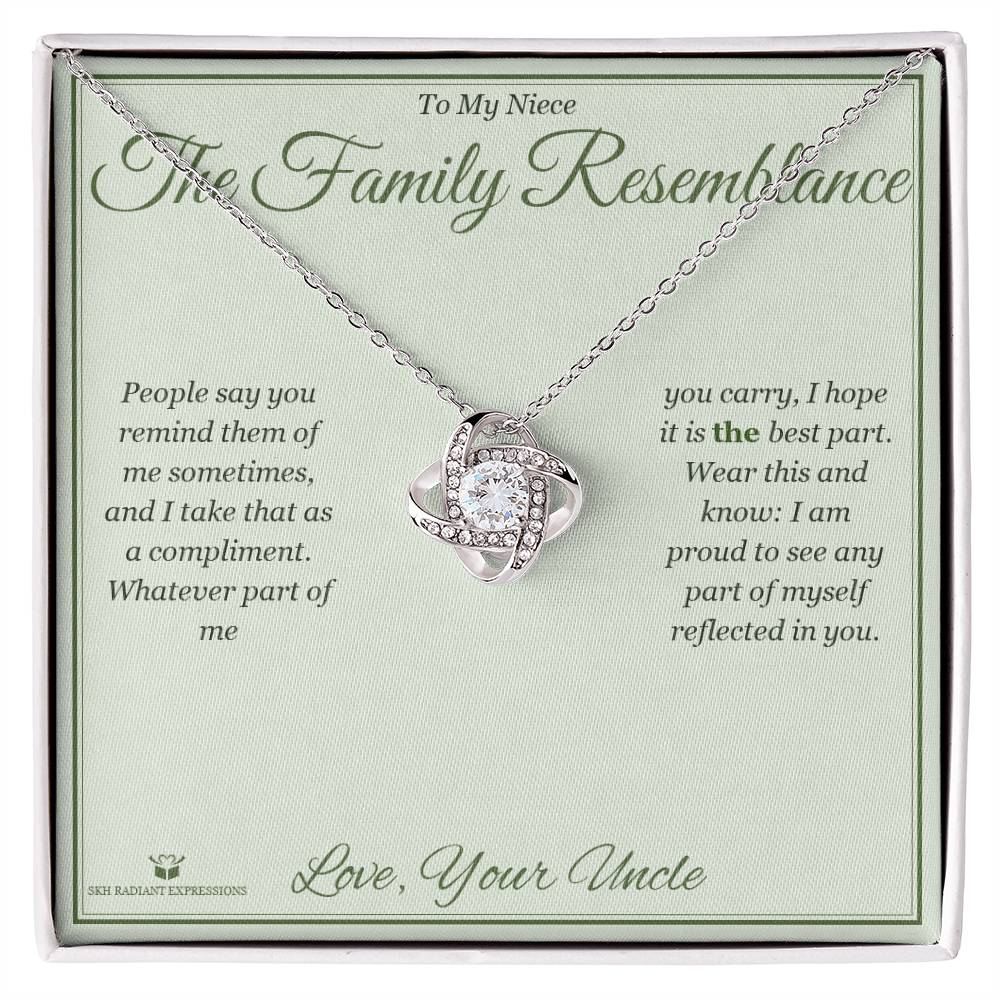 The Family Resemblance - Love Knot Necklace for Niece - personalized keepsake gift from SKH Radiant Expressions