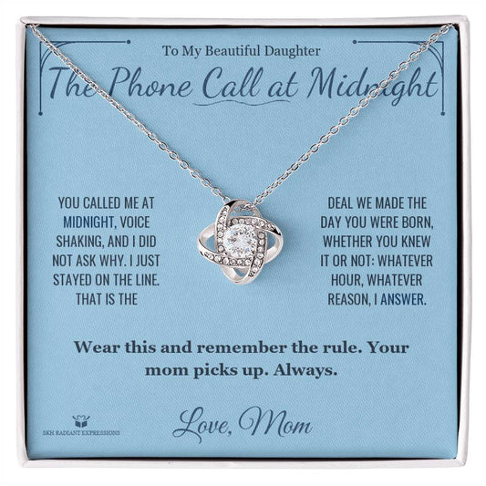 The Phone Call at Midnight - Love Knot Necklace for Daughter - personalized keepsake gift from SKH Radiant Expressions