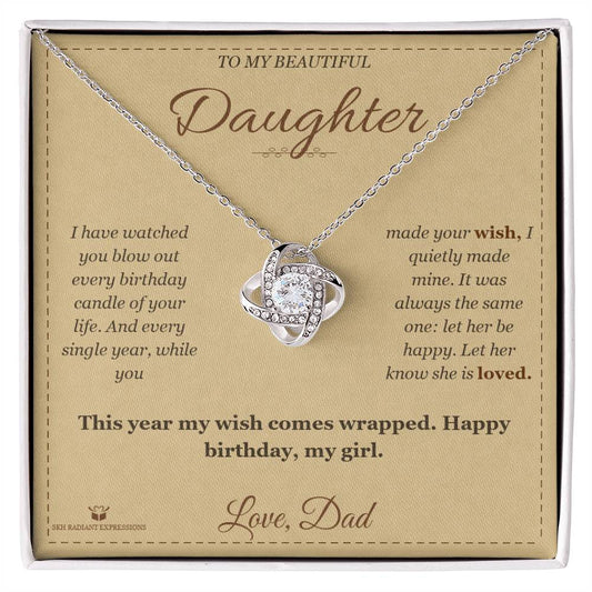 Every Candle - Love Knot Necklace for Daughter - personalized keepsake gift from SKH Radiant Expressions