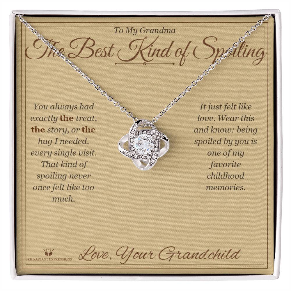 The Best Kind of Spoiling - Love Knot Necklace for Grandmother - personalized keepsake gift from SKH Radiant Expressions