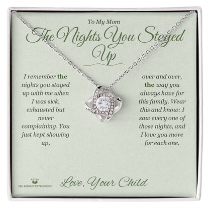 Thoughtful love knot necklace gift for mom