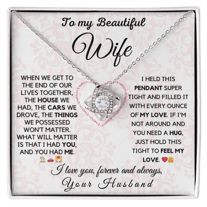 Personalized Love Knot Necklace for wife