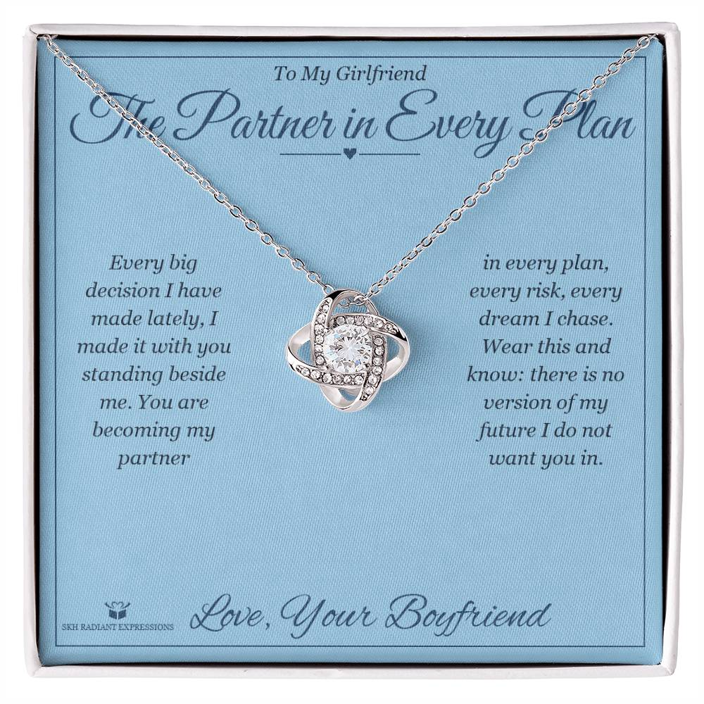 The Partner in Every Plan - Love Knot Necklace for Girlfriend - personalized keepsake gift from SKH Radiant Expressions