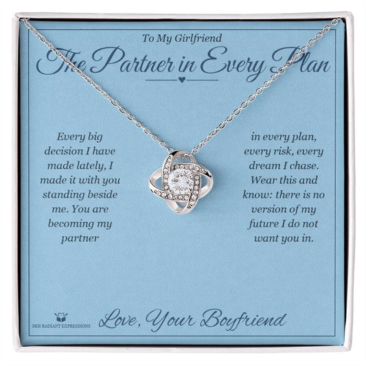 The Partner in Every Plan - Love Knot Necklace for Girlfriend - personalized keepsake gift from SKH Radiant Expressions