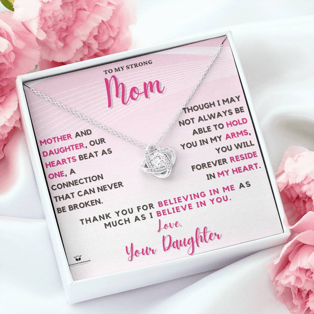 Hearts as One: A Daughter's Tribute to Her Strong Mom - Love Knot Necklace