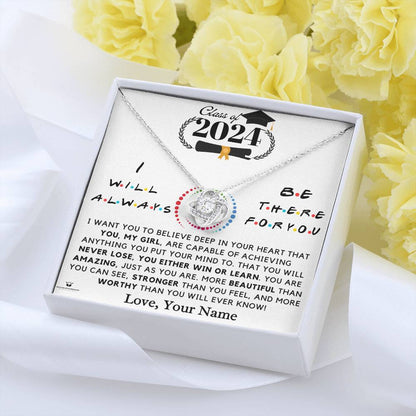 Meaningful gift for her - Class of 2024 Graduation Love Knot Necklace for Her