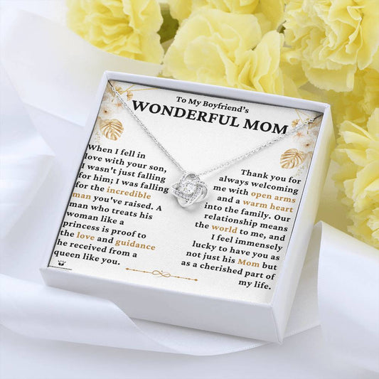 To My Boyfriend's Wonderful Mom: Reflections for Your Remarkable Son - Love Knot Necklace