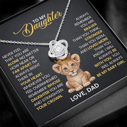 Personalized Love Knot Necklace for daughter from dad