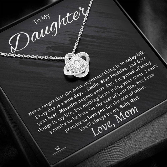 To My Daughter - Forever My Baby Girl - Love Knot Necklace