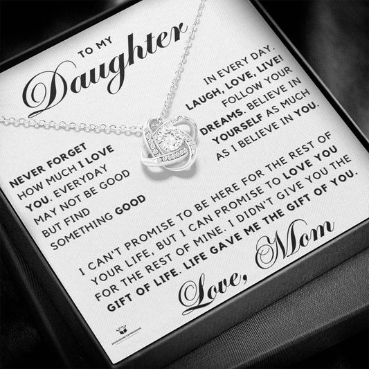 To My Daughter - A Mother's Endless Love - Love Knot Necklace