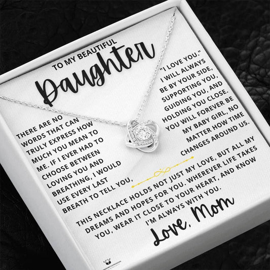 To My Daughter – I'm Always With You – Love Knot Necklace