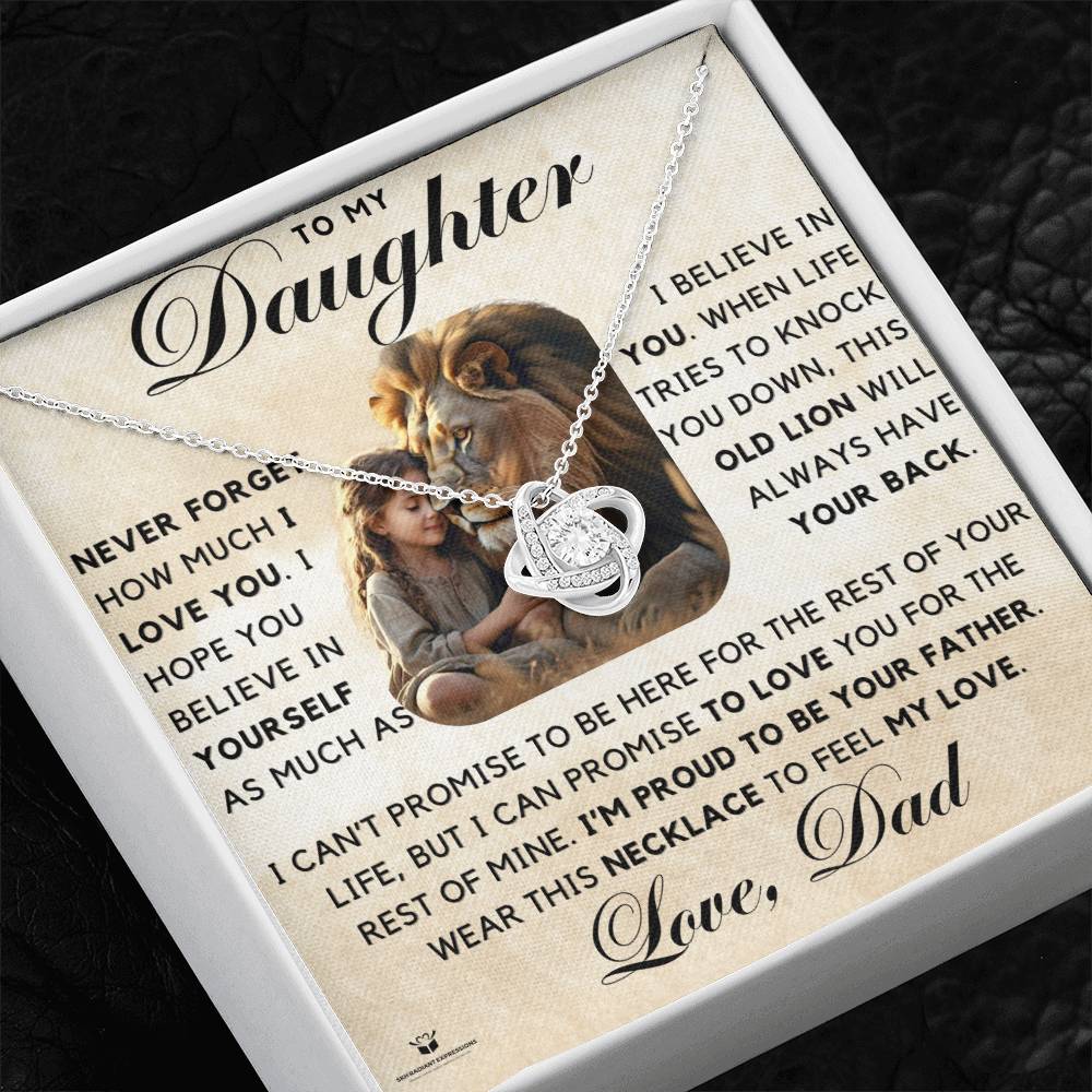 To My Daughter - Proud to Be Your Father - Love Knot Necklace