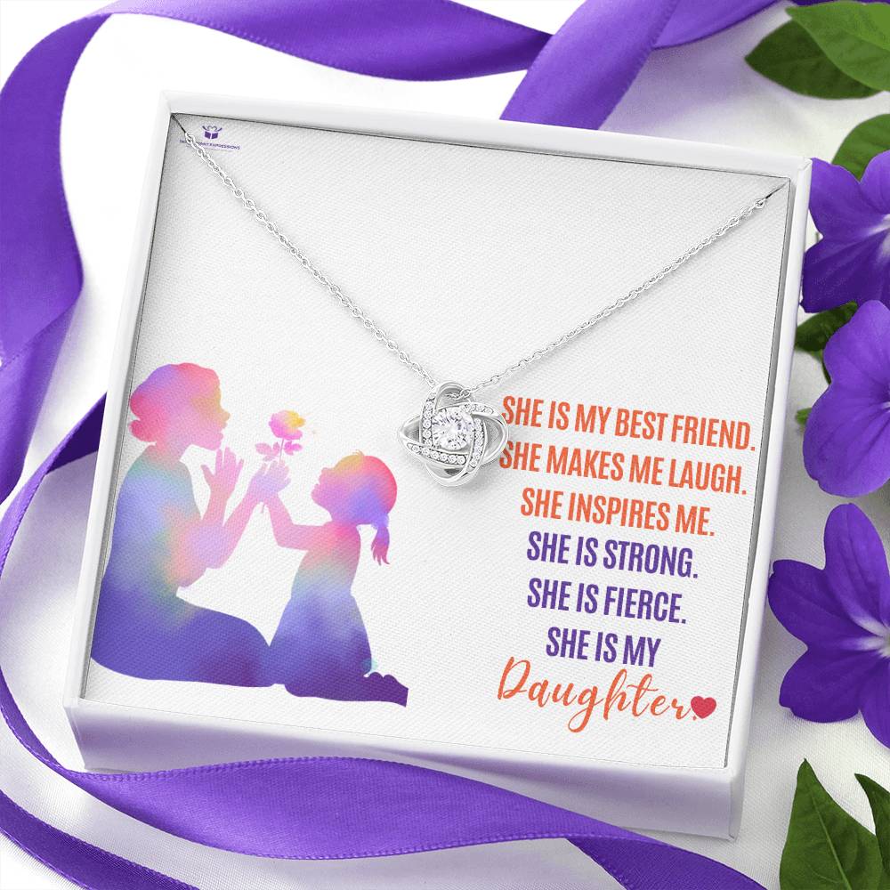 My Daughter: A Source of Joy and Strength - From Mom - Love Knot Necklace