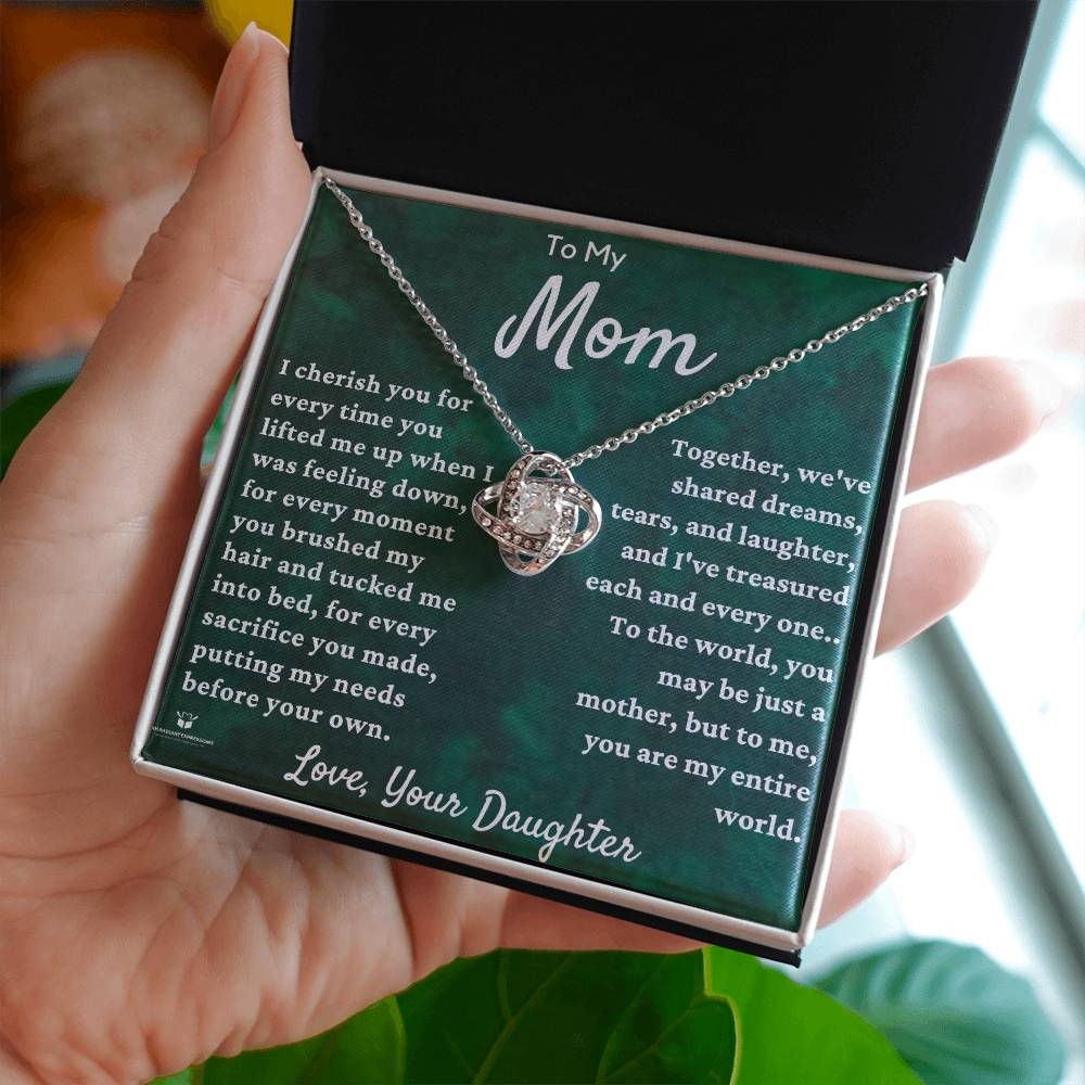 To My Dear Mom - A Daughter's Gratitude: Celebrating Mom's Love - Love Knot Necklace