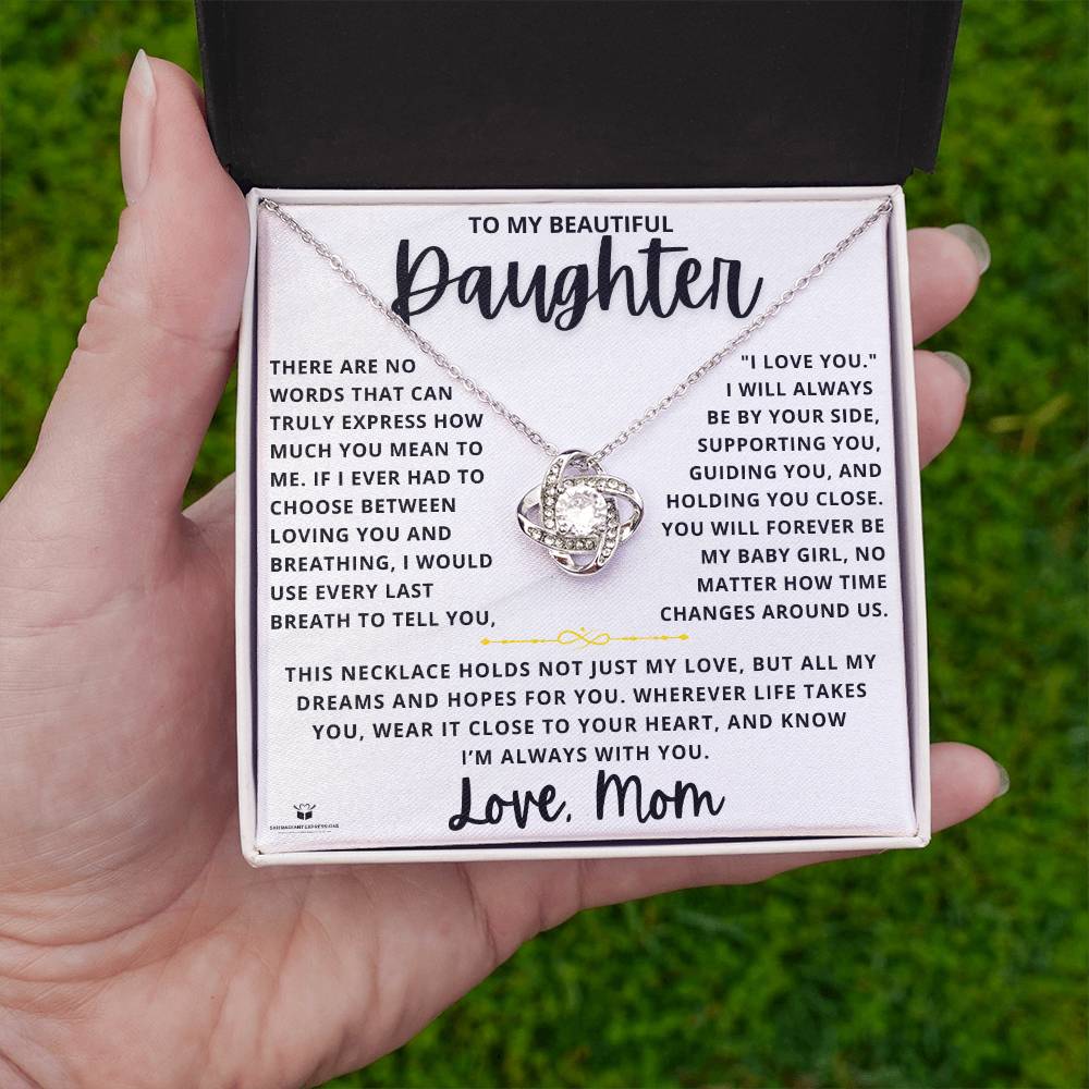 To My Daughter – I'm Always With You – Love Knot Necklace