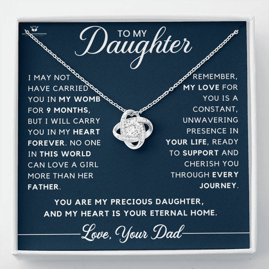 To My Daughter – I Carry You in My Heart Forever - Love Knot Necklace