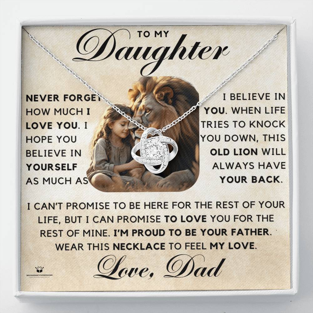 To My Daughter - Proud to Be Your Father - Love Knot Necklace