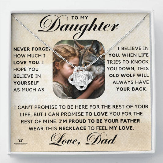 To My Daughter - Proud to Be Your Father - Love Knot Necklace