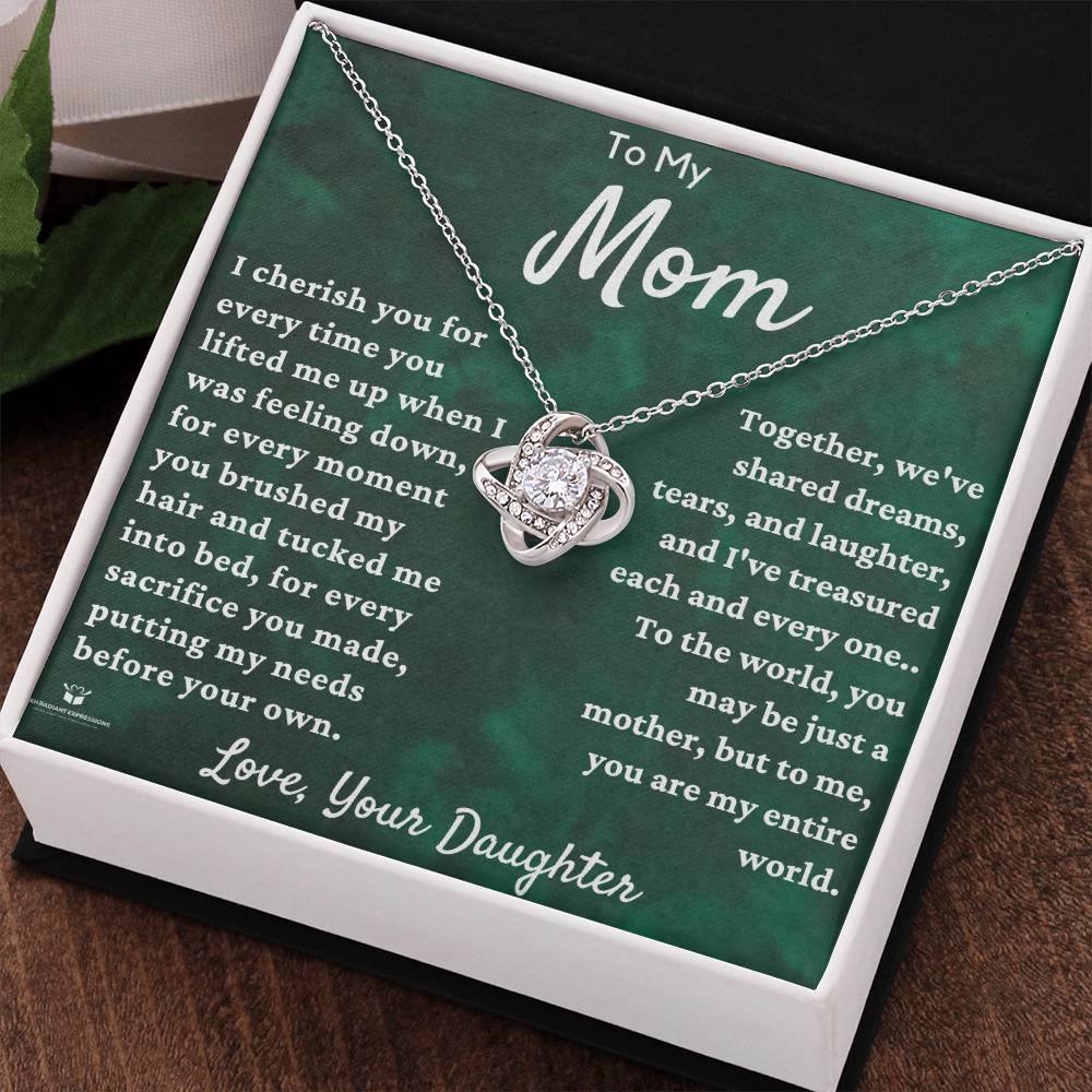 To My Dear Mom - A Daughter's Gratitude: Celebrating Mom's Love - Love Knot Necklace