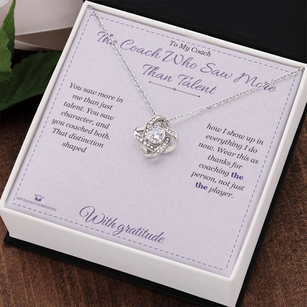 The Coach Who Saw More Than Talent - Love Knot Necklace for Coach