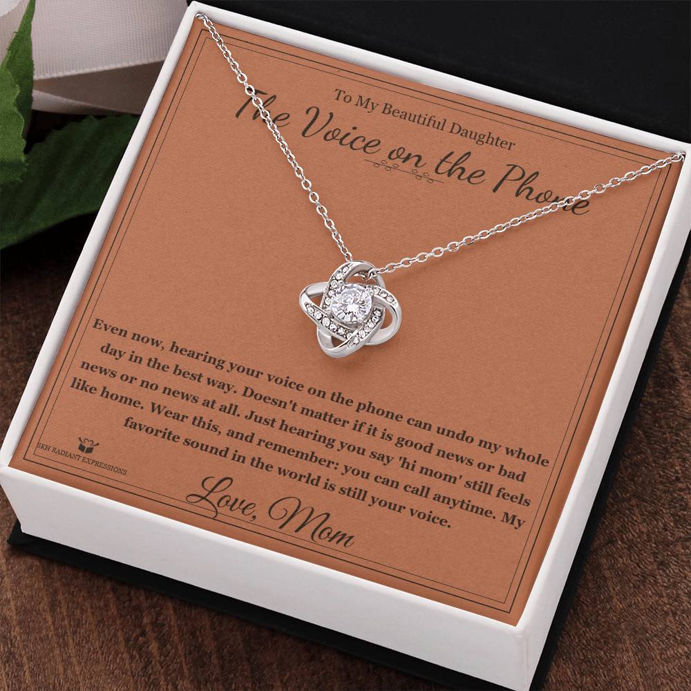 The Voice on the Phone - Love Knot Necklace for Daughter
