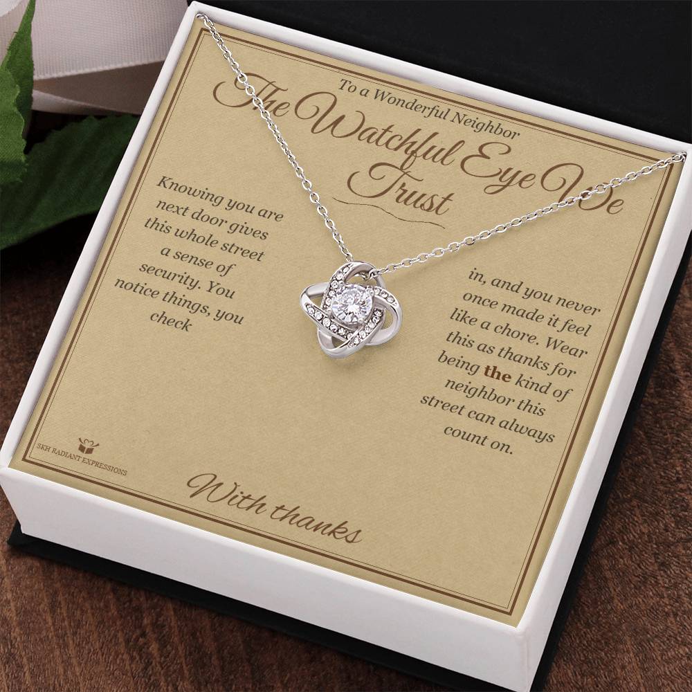 The Watchful Eye We Trust - Love Knot Necklace for Neighbor