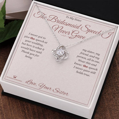 The Bridesmaid Speech I Never Gave - Love Knot Necklace for Sister